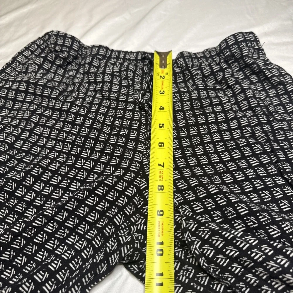 Max Edition Womens Small Wide Leg Palazzo Pants Black White Yellow Rayon 5703001